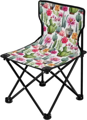 Portable Camping Chairs Cactus Flowers Floral Lightweight Folding Chair for Camping, Beach, Picnic, Travel and Sports with Carry Bag 20849396