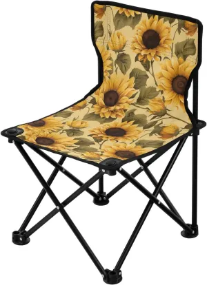 Portable Camping Chairs Flowers Floral Sunflower Lightweight Folding Chair for Camping, Beach, Picnic, Travel and Sports with Carry Bag 20850613