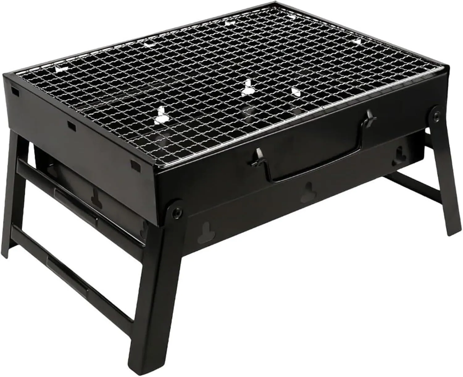 Portable Charcoal BBQ Grill, Compact and Folding Outdoor Barbecue for 3-5 People, Heat Resistant Easy to Clean Camping Picnics