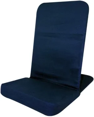 Portable Floor Chair, Memory Foam Seat, Padded Back Frame, Folding Chair. Adjustable Angle Back-Rest. 14" W x 22" H x 21" Deep (Blue)