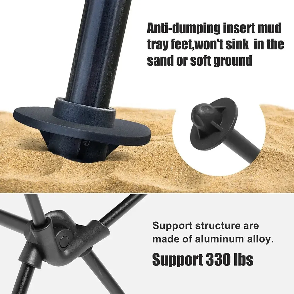 Portable Folding Camping Chair with Headrest - Lightweight Aluminum Alloy Tourist Chair for Outdoor Furniture