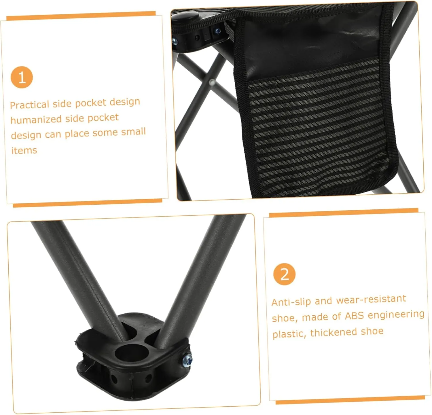 Portable Folding Chair Outdoor Stool Folding Fishing Stool Compact Camping Stable Comfortable