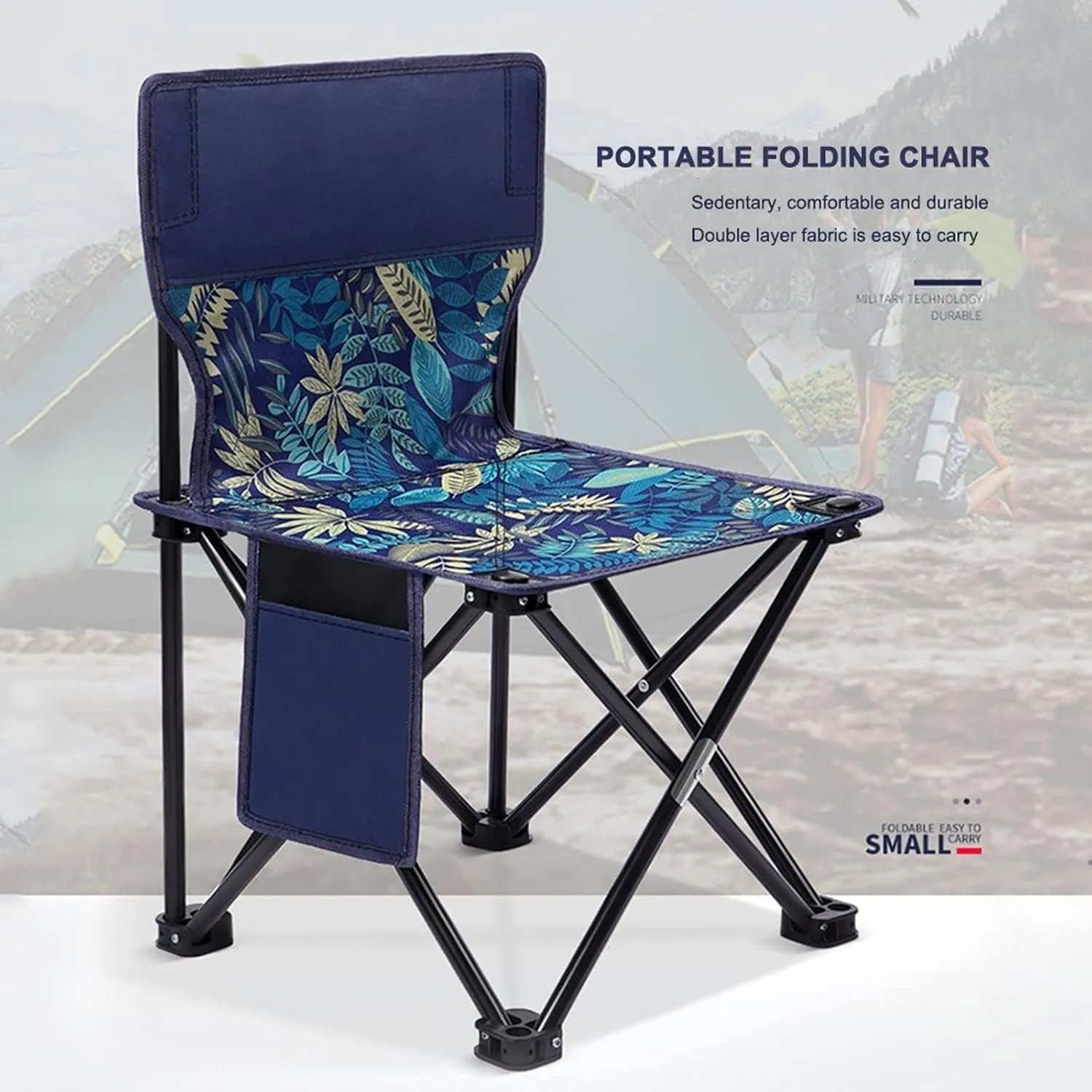 Portable Folding Stool - Outdoor Camping Chairs Portable Fishing Chair Fishing Leisure Folding Stool Aluminum Alloy(B)