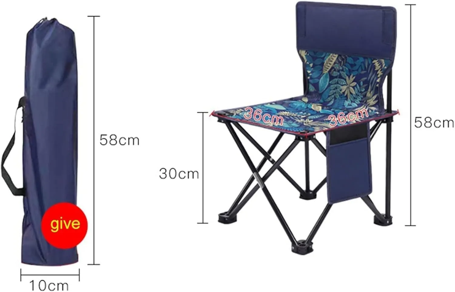 Portable Folding Stool - Outdoor Camping Chairs Portable Fishing Chair Fishing Leisure Folding Stool Aluminum Alloy(B)