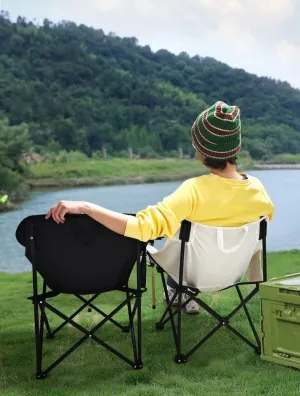 Portable High Back Folding Camping Chair, Beach and Fishing Chair, Black (Green)