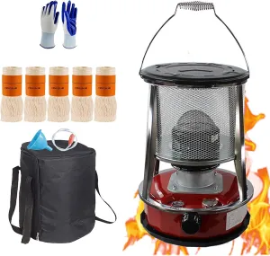Portable Kerosene Stove Heater With Wicks, Mobile Kerosene Stove Burner 6.0 L Capacity, Non Electric Camping Heaters, Kerosene Stove Oil Heater For Ice Fishing Hiking Hunting