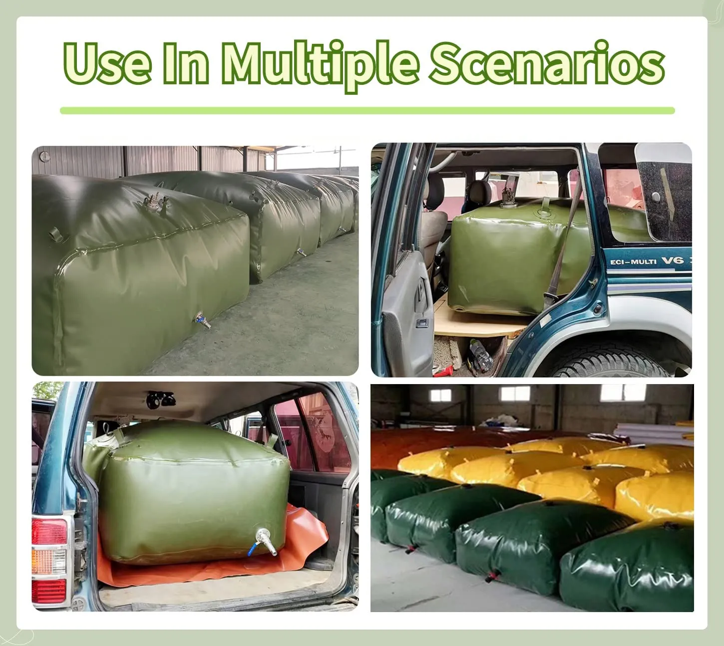 Portable Large Capacity Collapsible Water Container - Ideal for Emergency Water Storage and Transport(1.5x1.5x1.8m/4000L/1056Gallon)