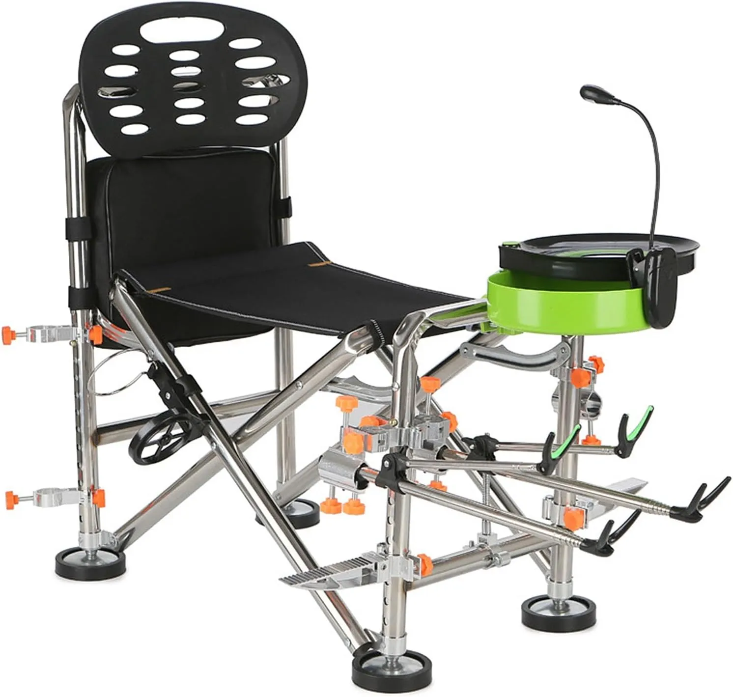 Portable Leisure Chair Fishing Camping Chair Adjustable Legs Full Back Support Carp Fishing Chair for Outdoor Fishing Picnic