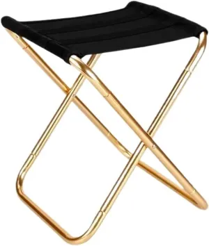 Portable Lightweight Folding Camping Chair - Compact Alloy Travel Stool for Outdoor Activities, Hiking, Fishing, and Camping(Gold)