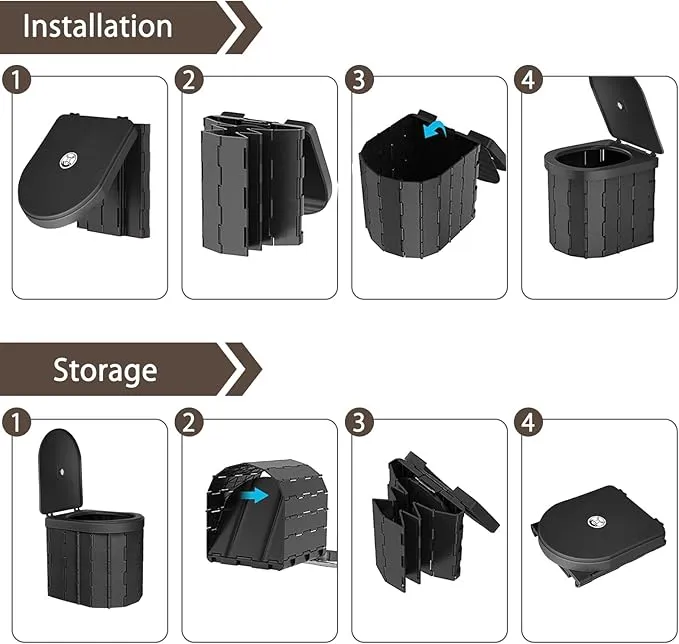 Portable Outdoor Toilet Kit for Adults,Pop Up Privacy Tent,Camping Folding Toilet,30 Toilet Bags,Washable Foldable for Travel,RV,Car,Beach,Hiking