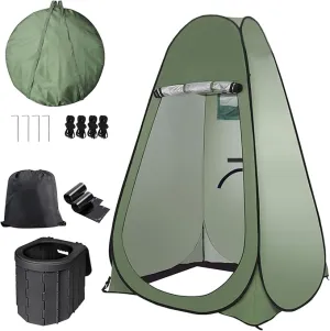 Portable Outdoor Toilet Kit for Adults,Pop Up Privacy Tent,Camping Folding Toilet,30 Toilet Bags,Washable Foldable for Travel,RV,Car,Beach,Hiking