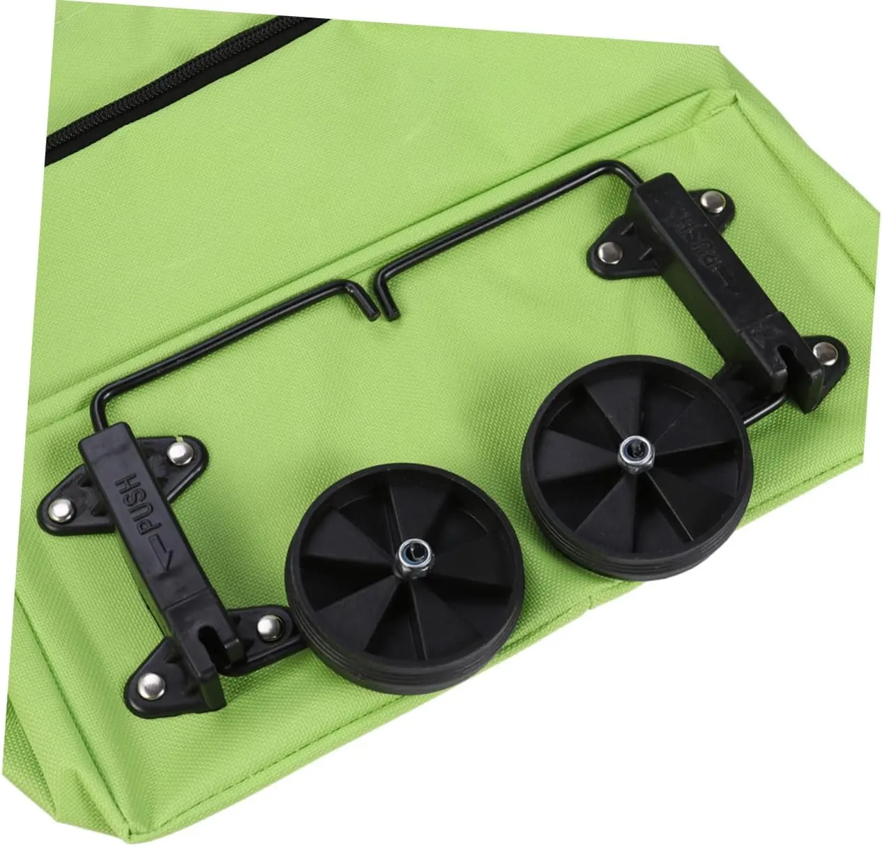 Portable Shopping Cart Lightweight Collapsible Trolley for Vegetables Travel and Gym Compact Tug Bag with Wheels Green