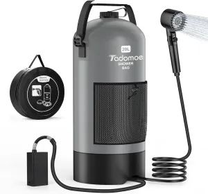 Portable Shower for Camping, 5 Gal/20 L Solar Heating Camping Shower Bag with Shower Pump, Portable Shower Head, Essential for Camping,Festivals, Overlanding, Beach Trips,Outdoor Showers