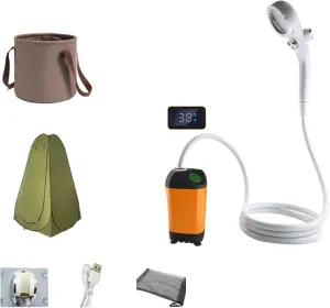 Portable Shower for Camping Portable Camping Shower with Electric USB Rechargeable Battery, Outdoor Camping Shower Pumps