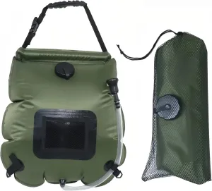 Portable Solar Shower Bag for Camping – 5 Gallon Solar Heated Shower with Temperature Indicator, Leak-Proof Outdoor Shower for Hiking, Beach, Travel & Emergency Use,Silver/Black/Gray/Green