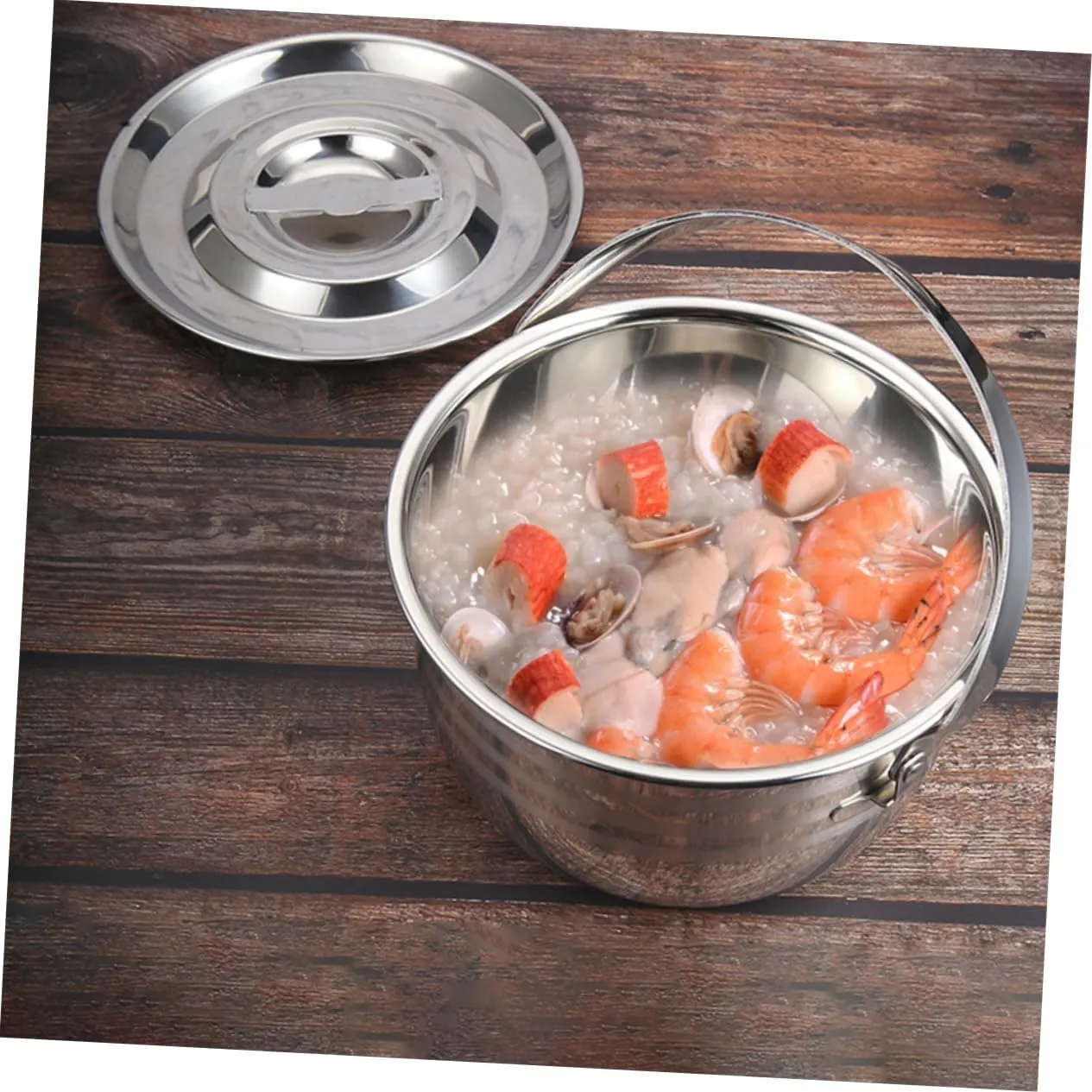 Portable Soup Kettle Stainless Steel Camp Fire Pot Easy to Use Heat Resistant Cookware
