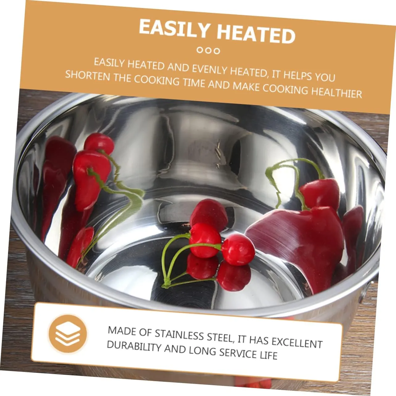 Portable Soup Kettle Stainless Steel Camp Fire Pot Easy to Use Heat Resistant Cookware