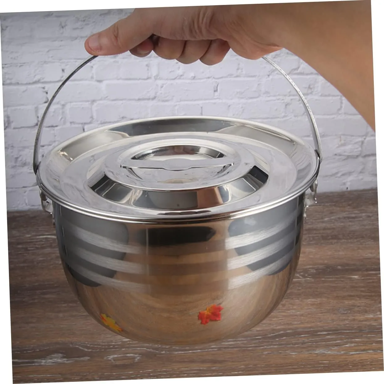 Portable Soup Kettle Stainless Steel Camp Fire Pot Easy to Use Heat Resistant Cookware
