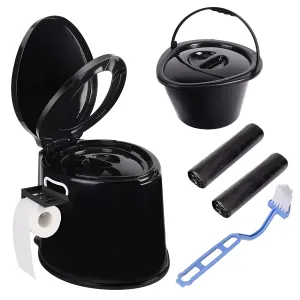 Portable toilet, adult and child toilet, 5.3 gallon mobile toilet bucket, camping and RV toilet, suitable for camping, hiking, RV, boat, bedroom