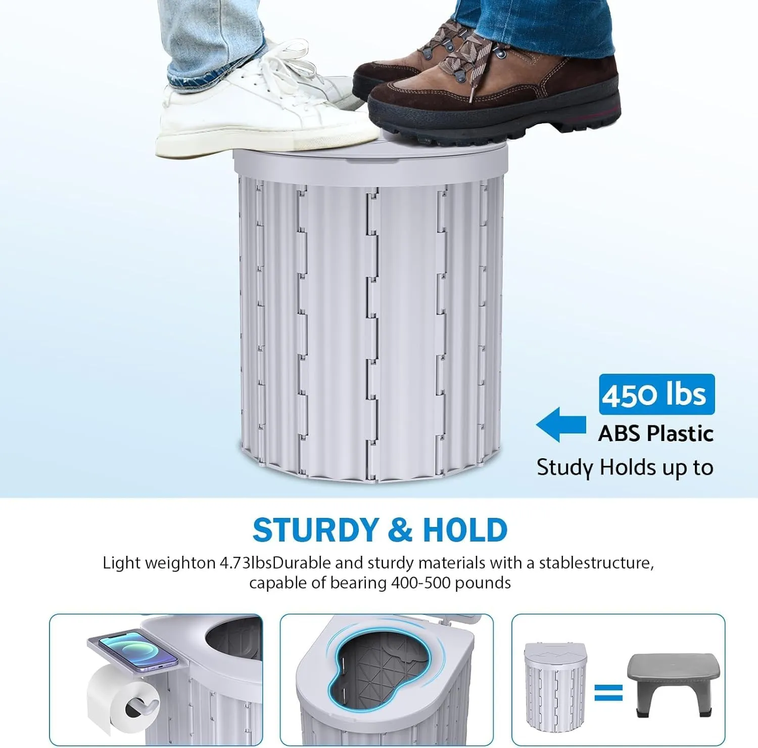 Portable Toilet and Privacy Tent for Adults, Outdoor Portable Toilet for Camping Pop Up Potty Tents with 12 Toilet Bags, Pop-up Tents for Toilet, Travel, Changing