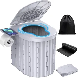Portable Toilet and Privacy Tent for Adults, Outdoor Portable Toilet for Camping Pop Up Potty Tents with 12 Toilet Bags, Pop-up Tents for Toilet, Travel, Changing