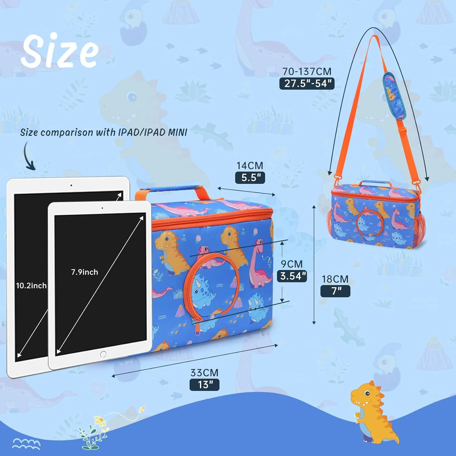 Portable Tonies Carrying Case - Compatible with Toniebox Starter Set Tonies Figures Characters Charging Station Headphones - Travel Bag for Kids Boy Girl - Designer Custom Dinosaur Bag