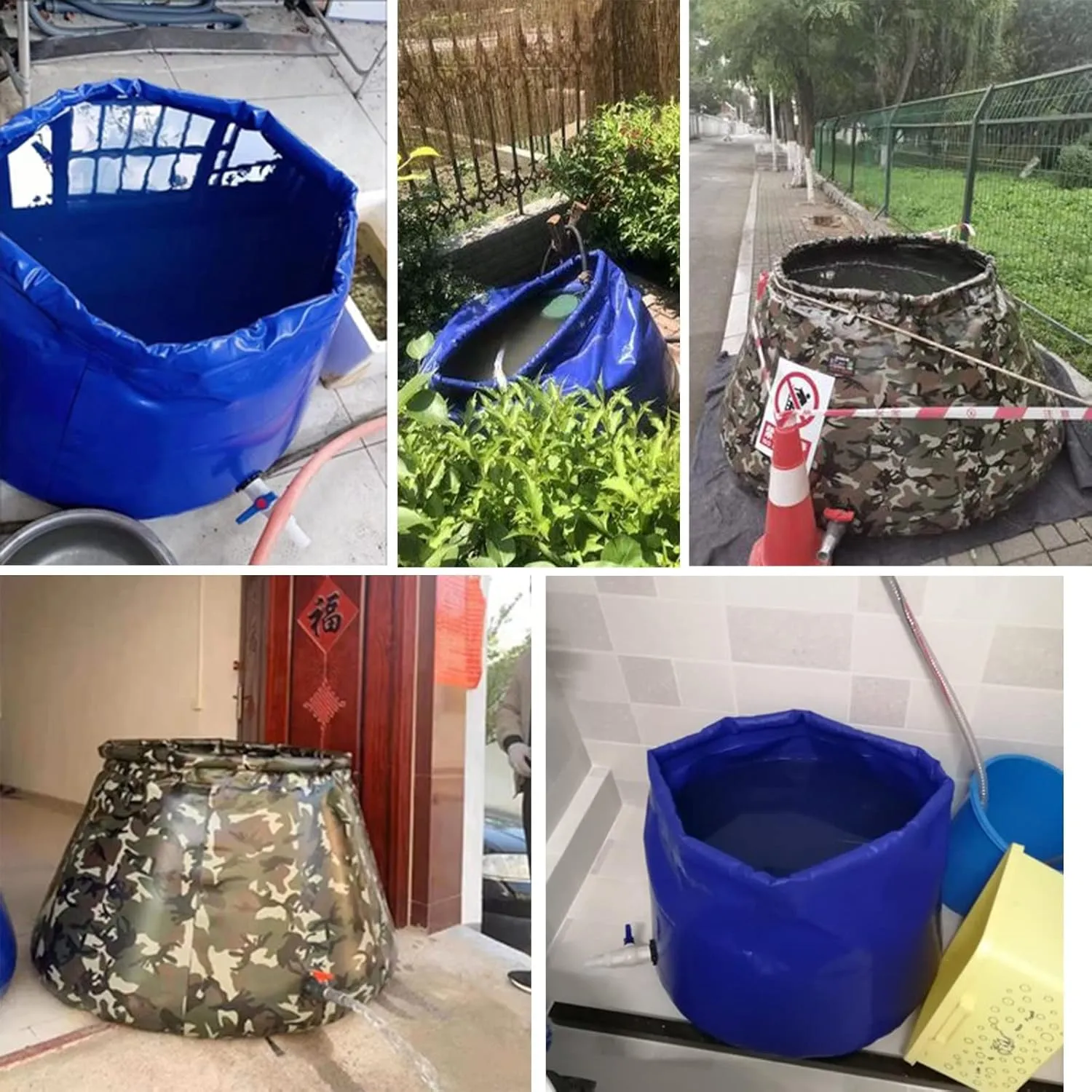 Portable Water Tank for Camping, 50 80 100 200 500 800 1000 1300 1500 2100 2600 Gallon, Farm Garden Water Bladder/Storage Container Blue, Emergency Cistern Collection System ( Size : 4x3x1m/10000L/264