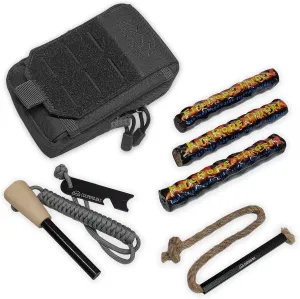 Premium Ferro Rod Fire Starter Kit | Includes Large 1/2" Ferro Rod, Tinder, Custom Carry Pouch
