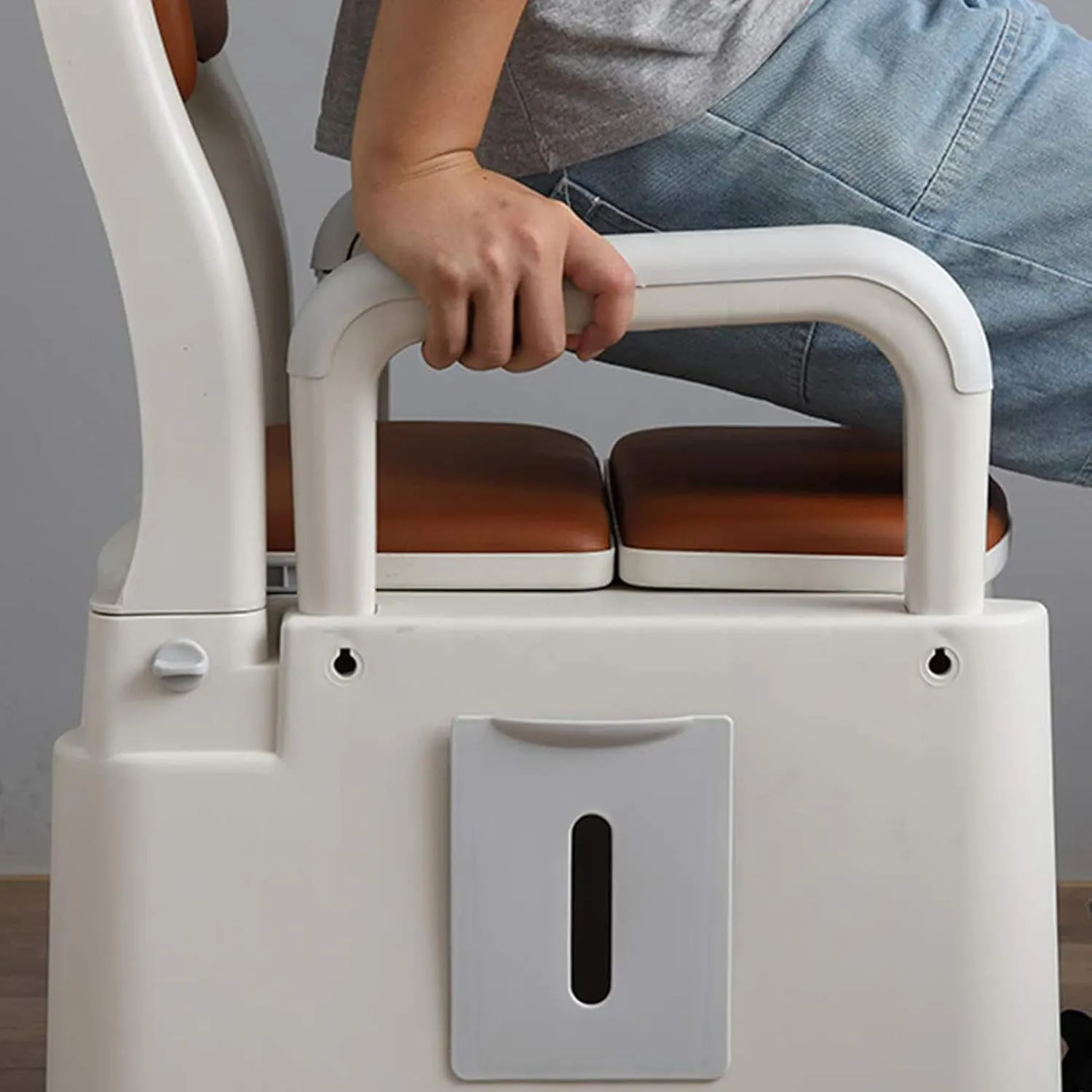 Premium Portable Movable Toilet for Pregnant Women Elderly Toilet Home Toilet with Backrest and Detachable Inner Bucket Armrest for Outdoor Camping Travel