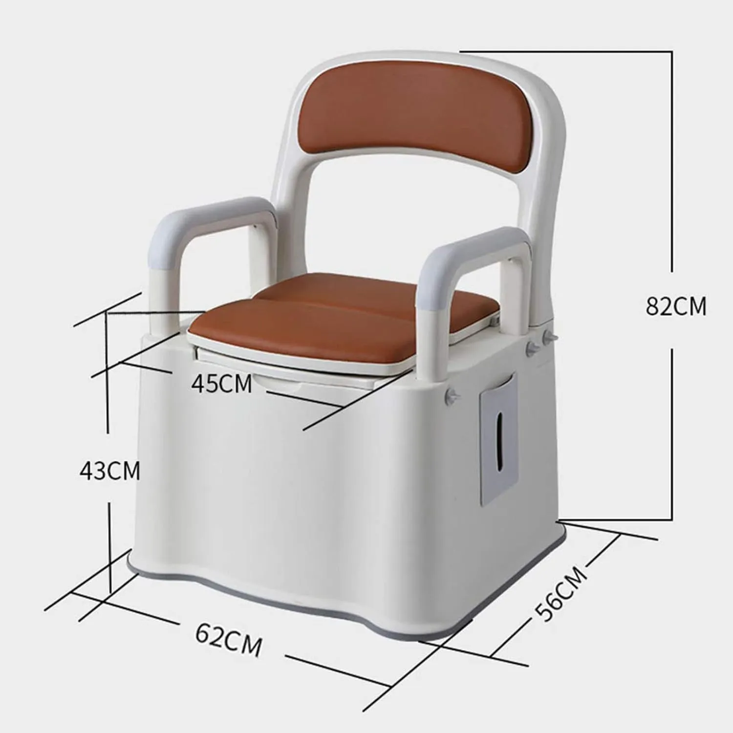 Premium Portable Movable Toilet for Pregnant Women Elderly Toilet Home Toilet with Backrest and Detachable Inner Bucket Armrest for Outdoor Camping Travel