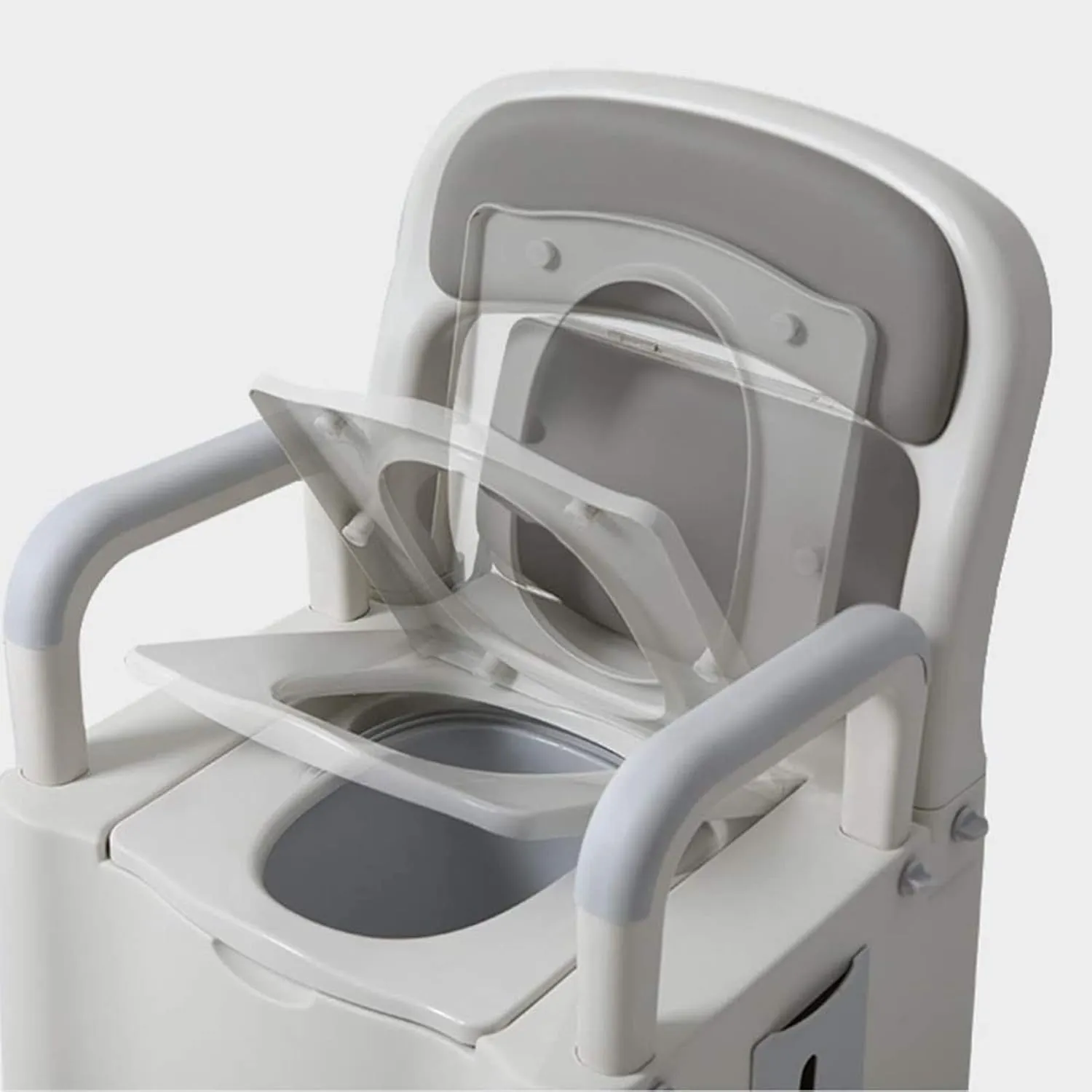 Premium Portable Movable Toilet for Pregnant Women Elderly Toilet Home Toilet with Backrest and Detachable Inner Bucket Armrest for Outdoor Camping Travel