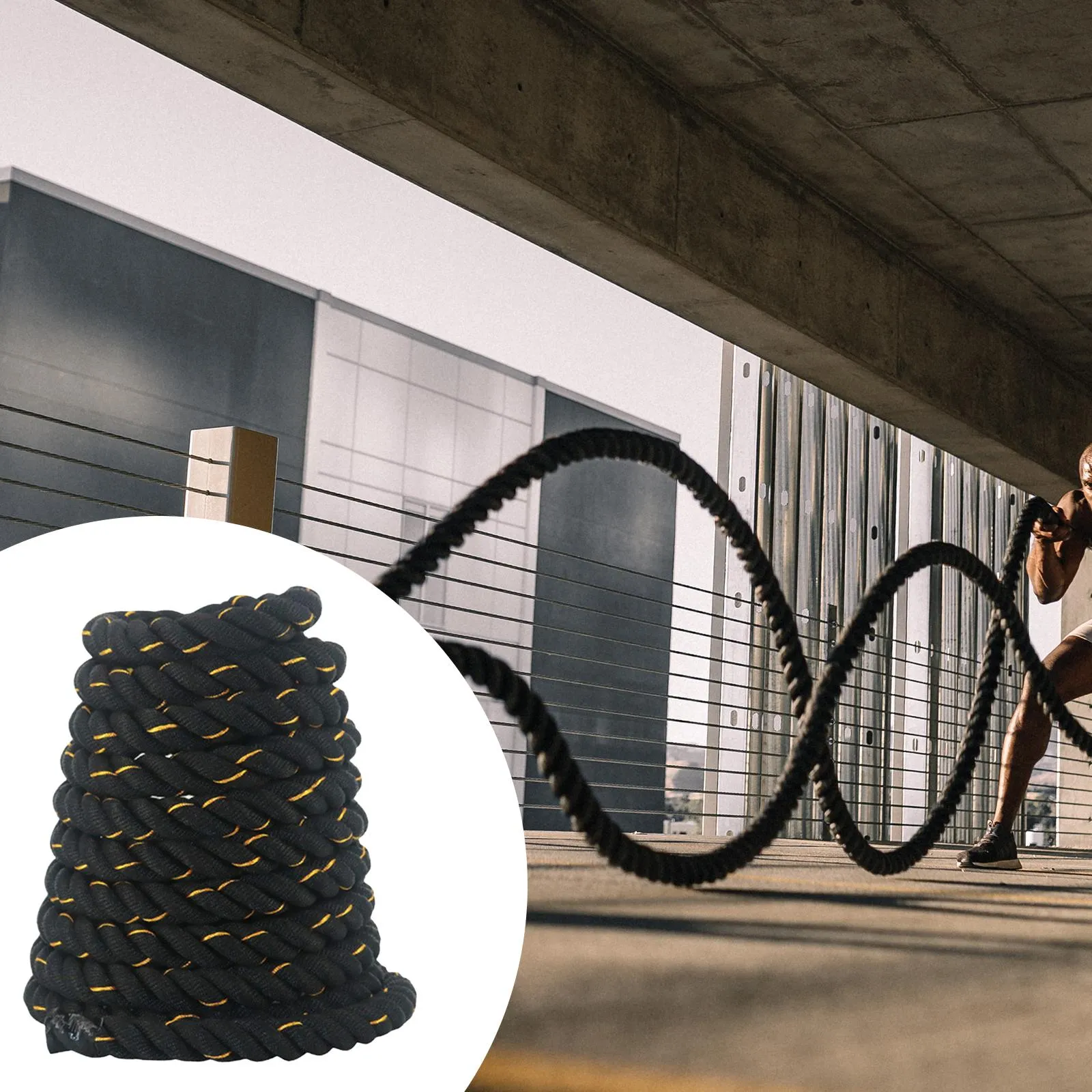 Premium Weighted Jump Rope – 9ft/9.8ft Heavy Skipping Battle Rope for Power & Strength Training – Durable Polyester, Comfort Handles – Full Body & Core Workout for Agility & Endurance