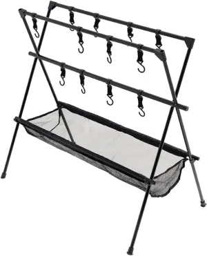 PRETYZOOM Camping Cooking Set Grill Mesh Stand Portable Folding Rack Aluminum Alloy Camping Tripod Ideal for Outdoor