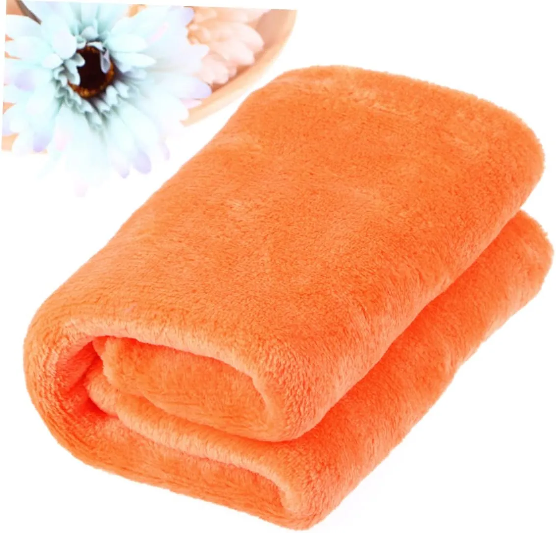 PRETYZOOM Flannel Fleece Blanket Lightweight Bed Blanket Orange Cozy for Winter Camping Home Use Versatile Flannel Bedding for Extra Warmth and Comfort