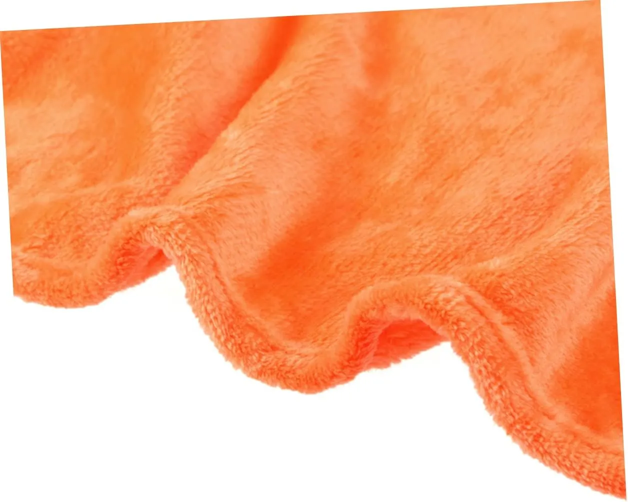 PRETYZOOM Flannel Fleece Blanket Lightweight Bed Blanket Orange Cozy for Winter Camping Home Use Versatile Flannel Bedding for Extra Warmth and Comfort