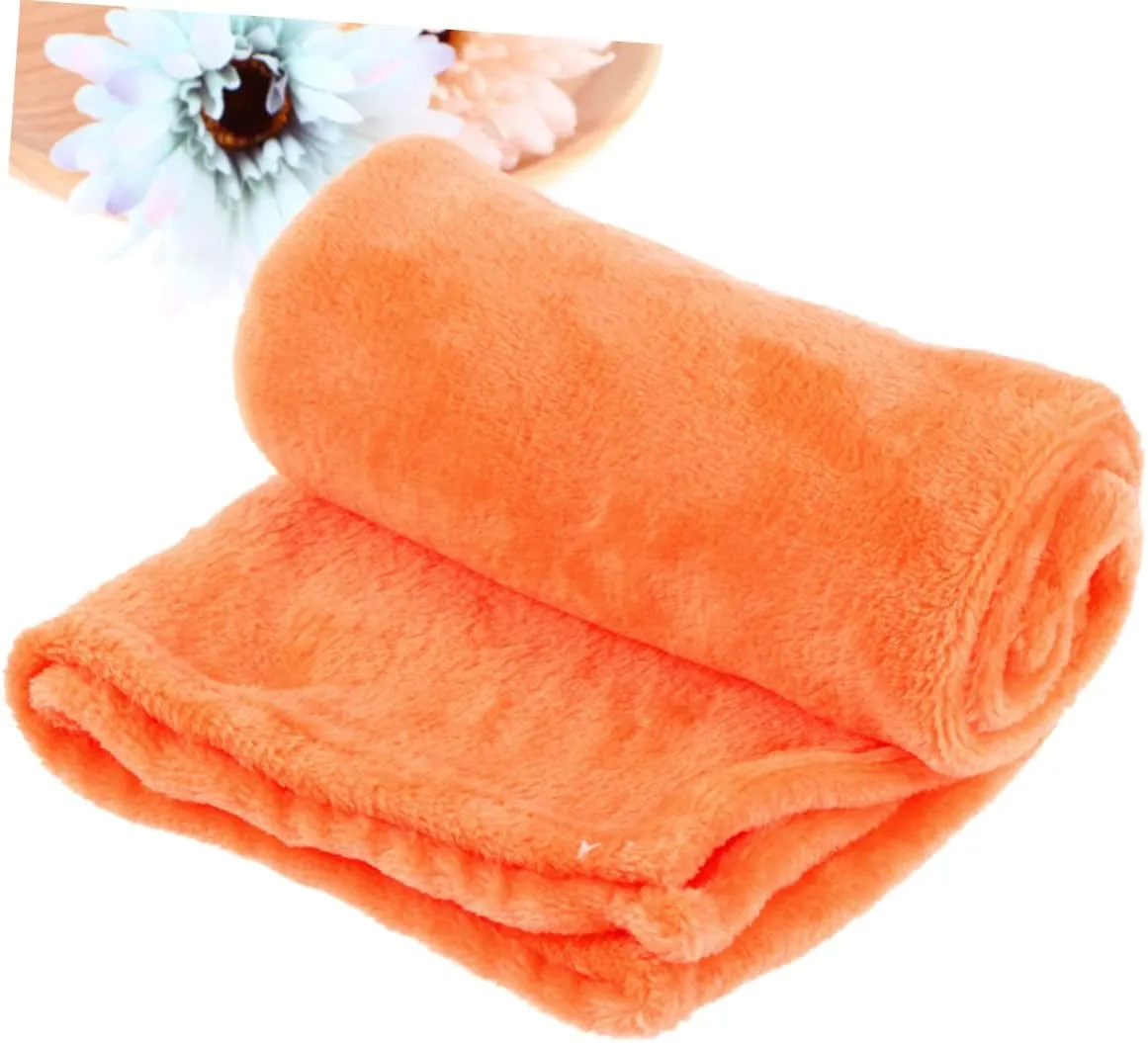 PRETYZOOM Flannel Fleece Blanket Lightweight Bed Blanket Orange Cozy for Winter Camping Home Use Versatile Flannel Bedding for Extra Warmth and Comfort