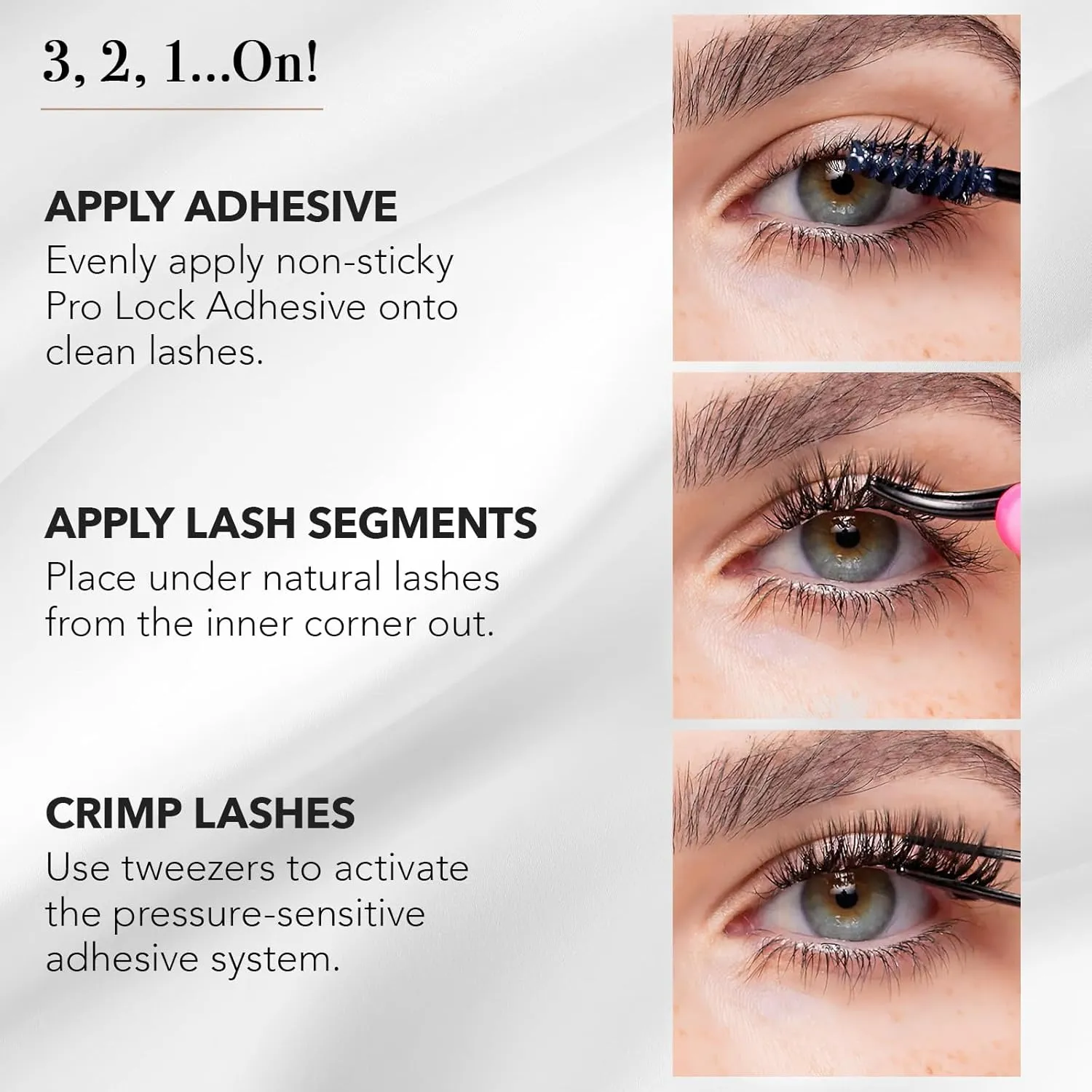 Pro Lash ProWear Starter Lash Clusters Kit - Easiest to Apply Lashes - 10-Day Cluster Eyelash Extensions - 3 Sets of False Eyelashes Plus Adhesive, Remover, Tweezers - Classic Shorties No. 05 - Black