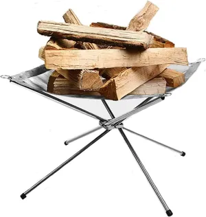 Profession BBQ GrillOutdoor Portable Fire Rack Folding Table Grill Stainless Steel Point Charcoal Stove Super Light Grid Heating Wood Stove Camping