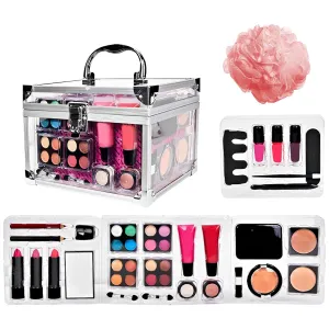 Professional Makeup Kit - Portable Stage Makeup Kit,Contour Palette Eyeshadow With Cases For Travel Theater Stage Daily Halloween Bridal Tween