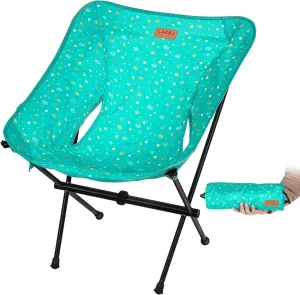 Protable Lightweight Chair for Youth, Compact Folding Size 15.7“×4.7", Only Weights 2.6lbs, 600D Oxford Fabric, Durable Aluminum Alloy Frame, Easy to Storage & Carry (Green)