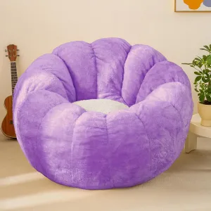 Pumpkin Bean Bag Sofa Chair for Adult, Beanbag Couch with Filler for Reading and Relaxation, Comfy and Lazy Sofa for Dorm, Apartment, Living Room and Bedroom, Violet