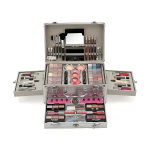 Pure Vie All-in-One Holiday Gift Makeup Set Cosmetic Essential Starter Bundle Include Eyeshadow Palette Lipstick Concealer Blush Mascara Eyeliner Face Powder Lipgloss Brush - Makeup Full Kit for Women