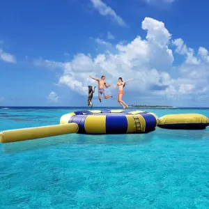 PVC Inflatable Water Trampoline, Lake Trampoline with Slide/Tube/Jumping Pillow Bag Bounce Platform, Lake Inflatable Water Trampoline,16ft