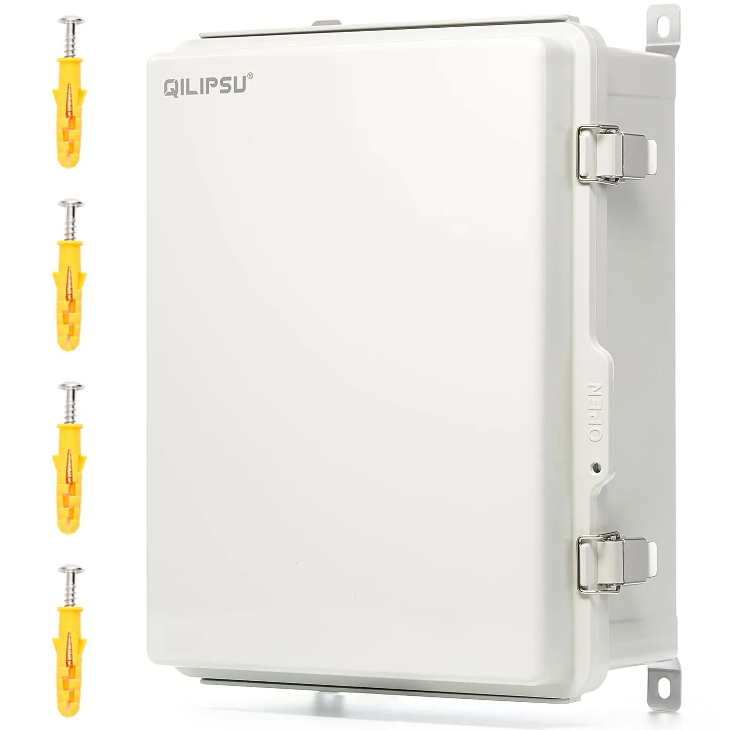 QILIPSU UL94-V0 Outdoor Electrical Box 16.4"x12.4"x7.1" Waterproof Junction Box Weatherproof PC/ABS Alloy Plastic IP66 Project Electric Enclosure Grey Hinged Door