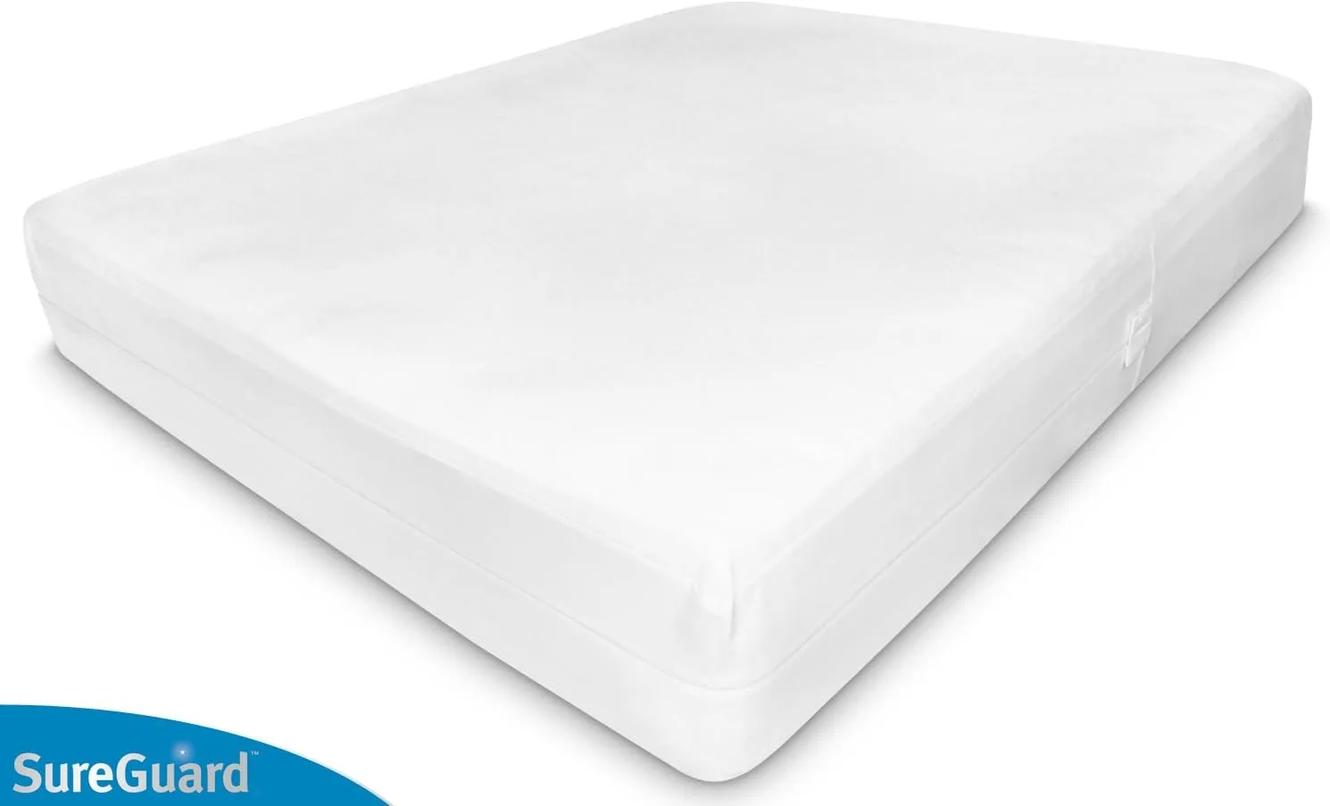Queen (9-12 in. Deep) SureGuard Mattress Encasement - 100% Waterproof, Bed Bug Proof, Hypoallergenic - Premium Zippered Six-Sided Cover
