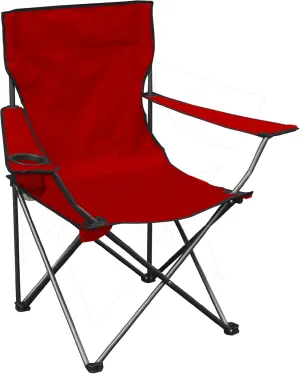 Quik Shade Chair Portable Folding Chair with Arm Rest Cup Holder and Carrying and Storage Bag, Red (146115)