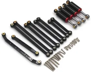 RC Car Repair Kit for FMS for Fire for Horse for Eazyrc for Arizona for Bronx 1/18 for Thunder for Storm RC Remote Control Car Upgrade Accessories Shock Absorber Trolley Set(Black)