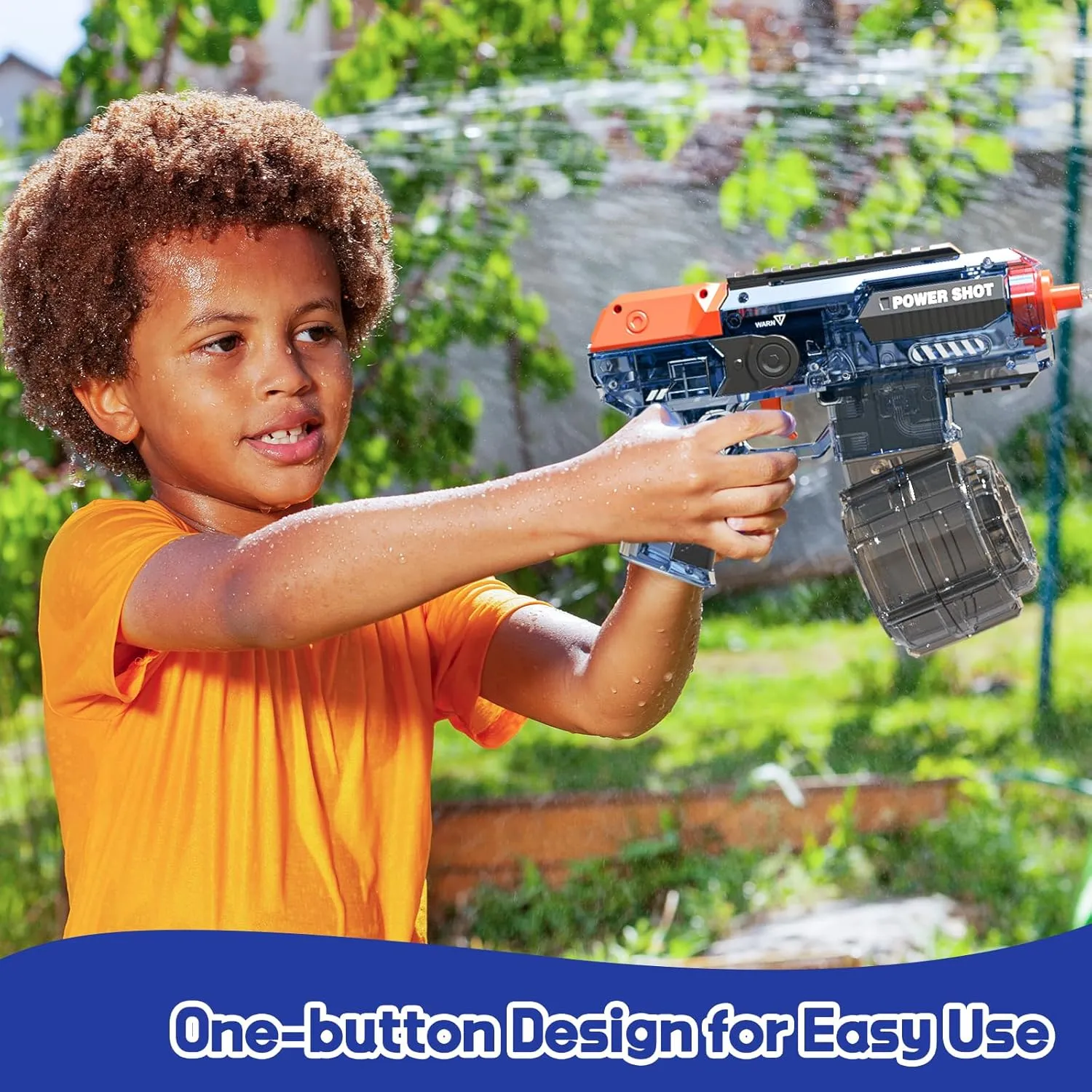 Rechargeable Electric Water Toy Gun, High Powered Water Toy Guns for Adults Kids, Automatic Water Toy Gun Without Leaks, Waterproof Squirt Toy Gun, Up to 32 FT Range, 500cc & 50cc Magazine