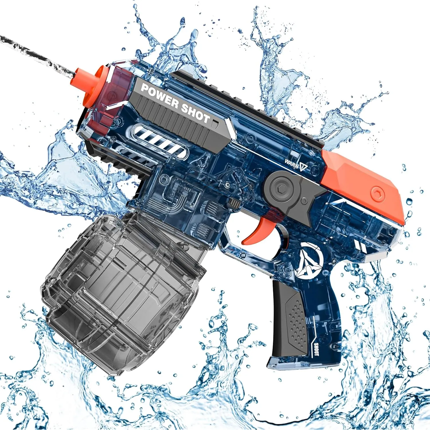 Rechargeable Electric Water Toy Gun, High Powered Water Toy Guns for Adults Kids, Automatic Water Toy Gun Without Leaks, Waterproof Squirt Toy Gun, Up to 32 FT Range, 500cc & 50cc Magazine