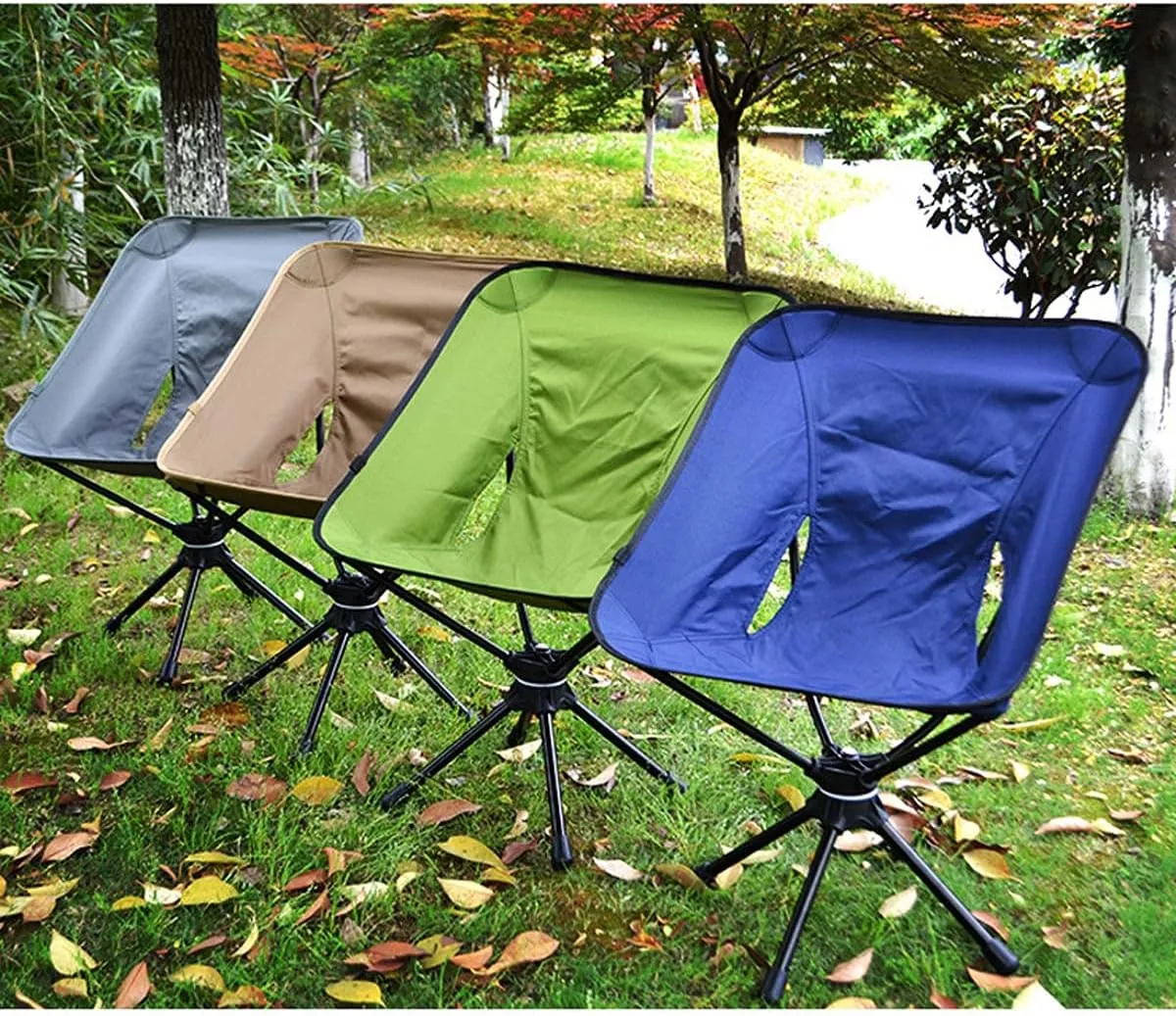 Recliner Chair,Ultralight Folding Swivel Chairs Picnic Beach Fishing Folding Chair Outdoor Backpacking Lightweight Chair with Carry Bag for Camping Hiking,Gray